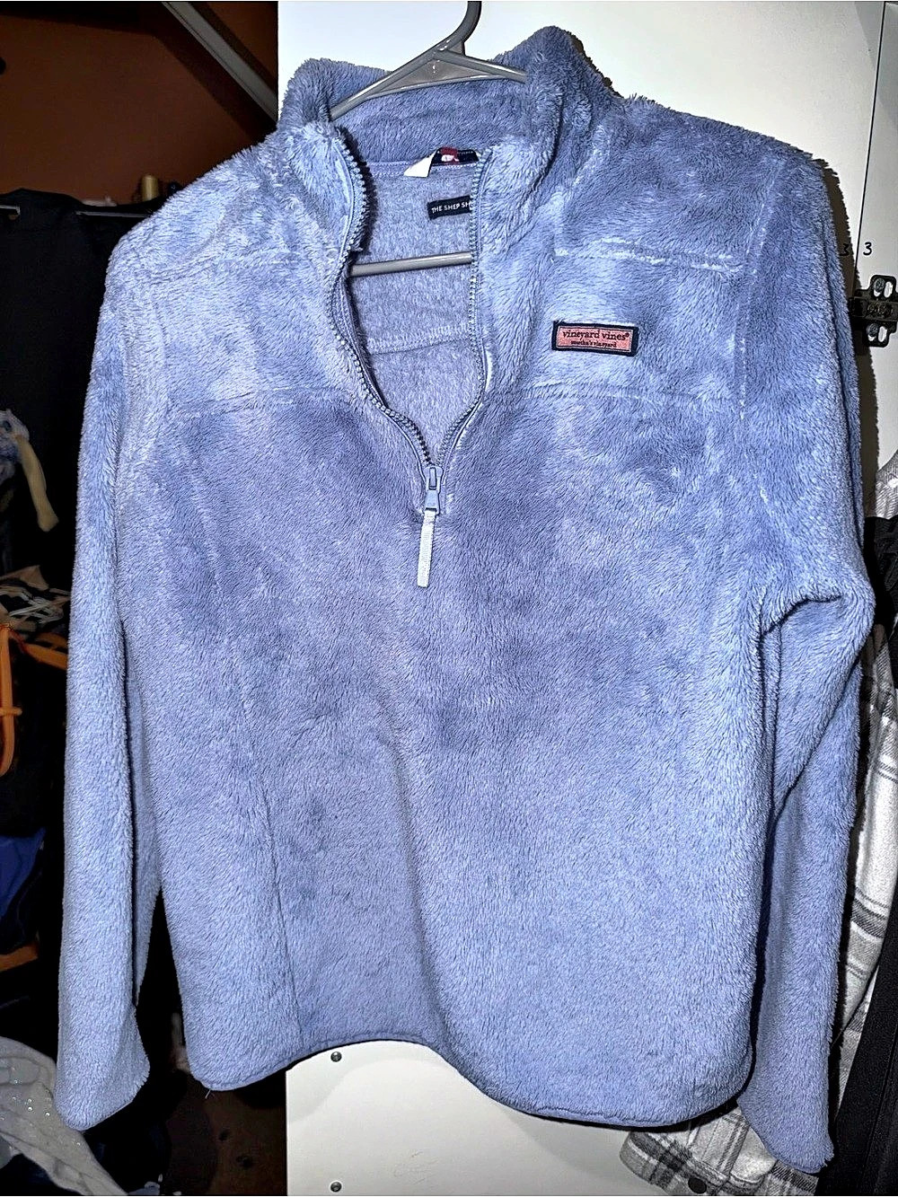 vineyard vines Dreamcloth Relaxed Shep Shirt Fleece Quarter-Zip Blue Medium